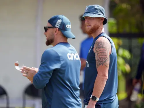 England's coach Brendon McCullum and captain Ben Stokes during a practice session. (File Photo: PTI)