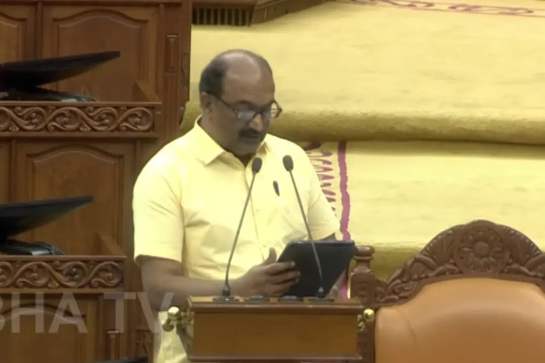 ധനമന്ത്രി കെ.എൻ. ബാലഗോപാൽ സഭയിൽ ബജറ്റ് അവതരിപ്പിക്കുന്നു | Photo: Screen grab of youtube live stream by Sabha TV