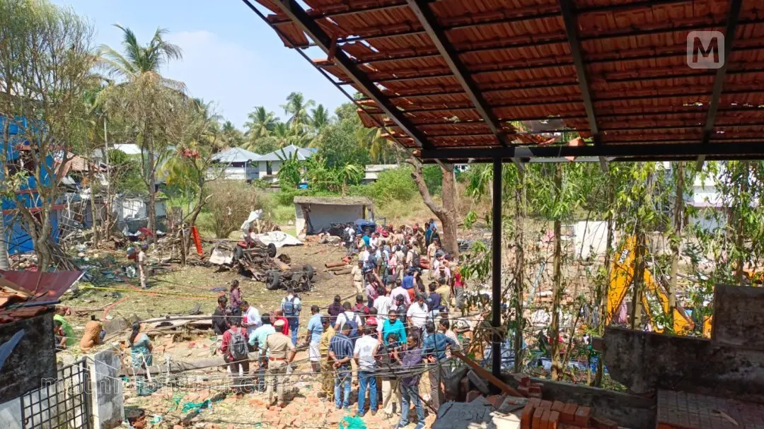 The site of the blast in Tripunithura | Photo: Mathrubhumi/ T.K Pradeepkumar