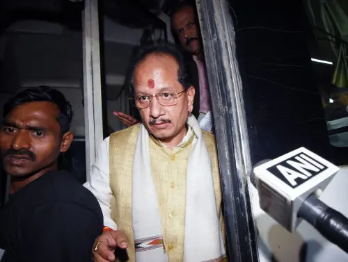 Bihar Deputy CM Vijay Kumar Sinha along with party MLAs arrive at his residence on the eve of the floor test National Democratic Alliance (NDA) government led by Bihar CM Nitish Kumar, in Patna on Sunday. (ANI Photo)