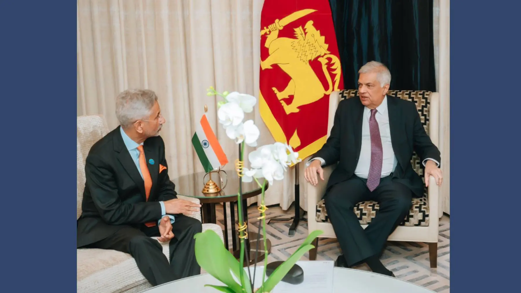 External Affairs Minister S. Jaishankar with President of Sri Lanka Ranil Wickremesinghe during a meeting on the sidelines of the 7th Indian Ocean Conference, in Perth, Australia. (PTI Photo)