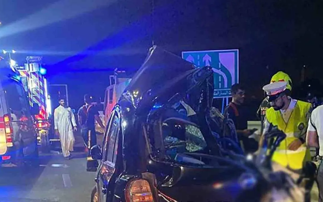 Car that met with the accident in Bahrain