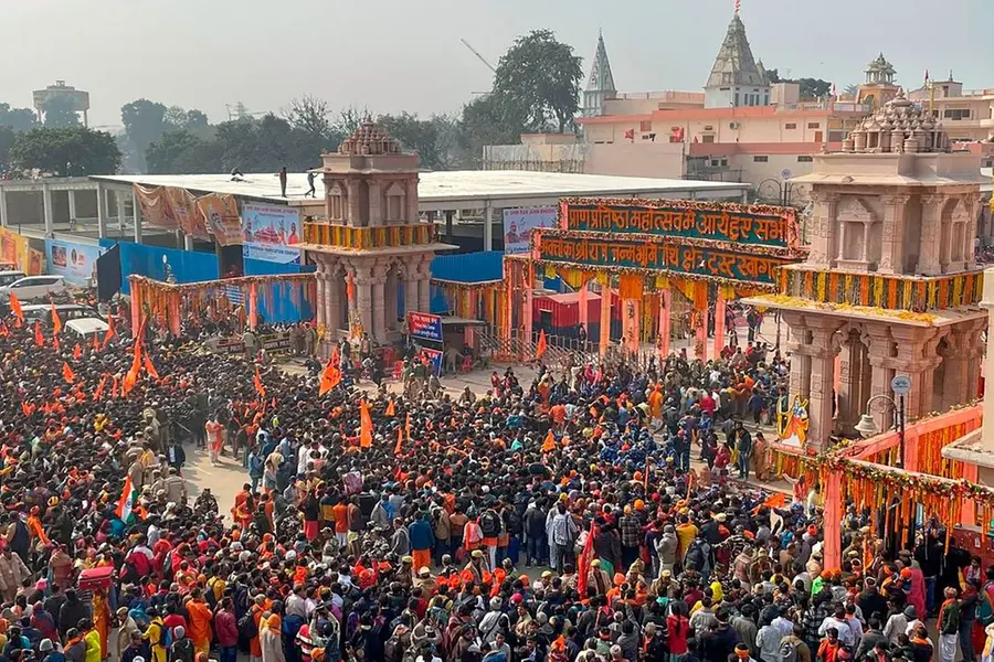 Rush of devotees at Ayodhya Ram temple on first day, security personnel ...