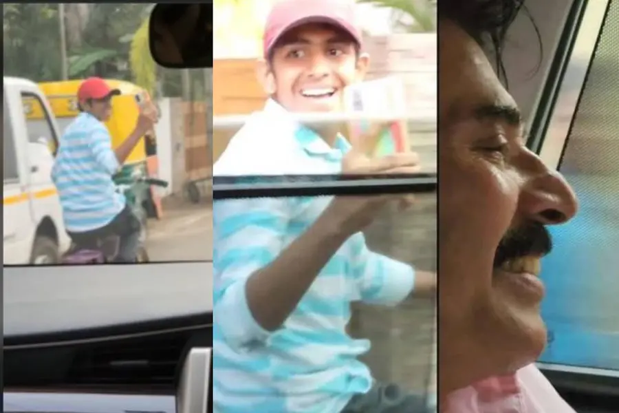 സൈക്കിളില്‍ പാഞ്ഞ് മമ്മൂട്ടിയെ മൊബൈലില്‍ പകര്‍ത്തി കൗമാരക്കാരന്‍; വൈറല്‍ വീഡിയോ