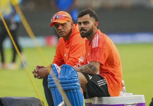 Virat Kohli with coach Rahul Dravid. (File Photo: PTI)