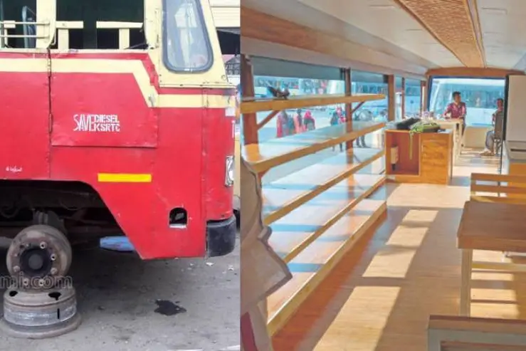 Abandoned KSRTC bus converted into Milma outlet at Karunagappally