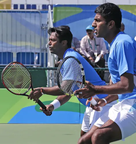 Leander Paes (L) and Rohan Bopanna | AP