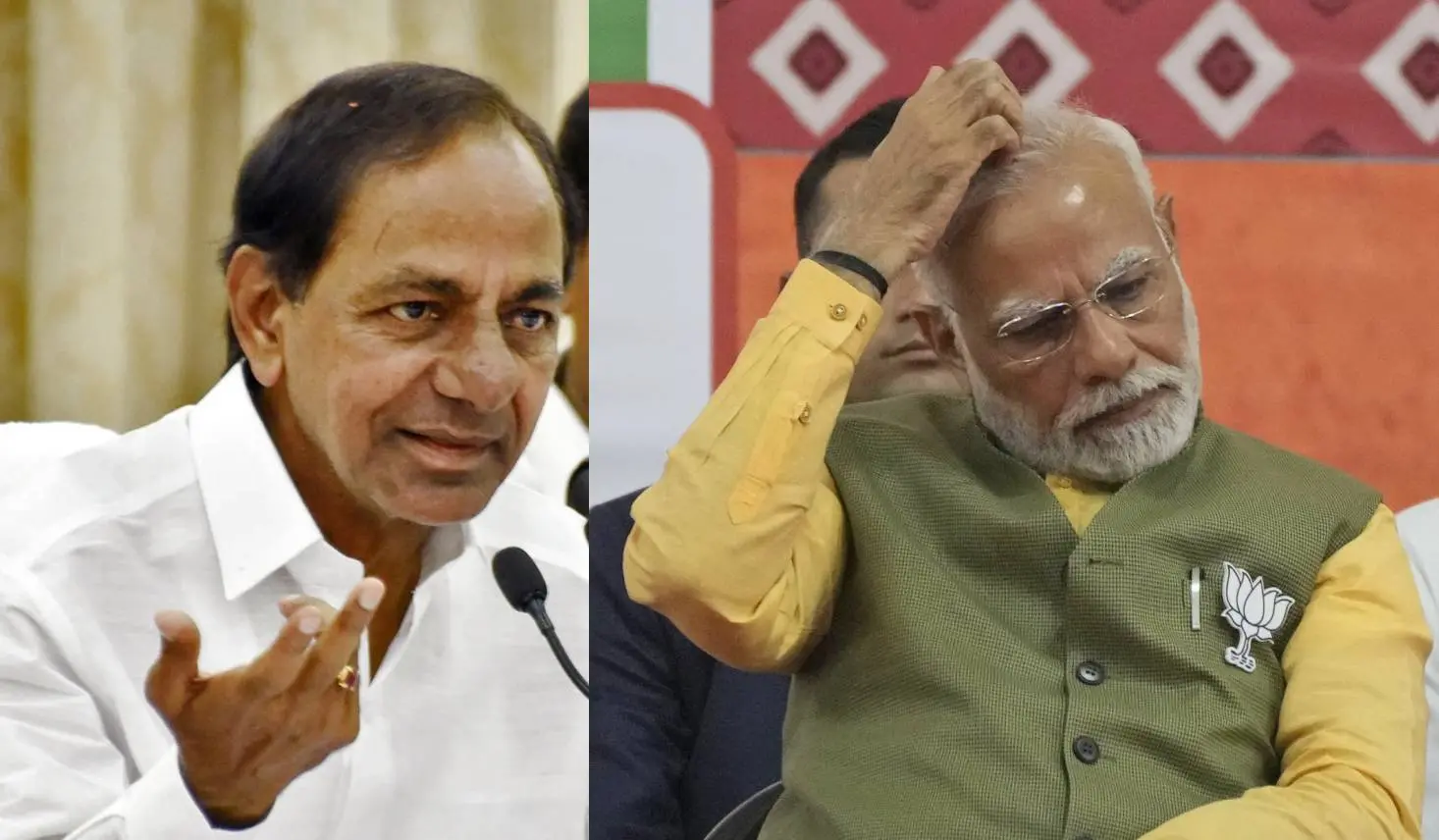 KCR and Modi. Photo: ANI