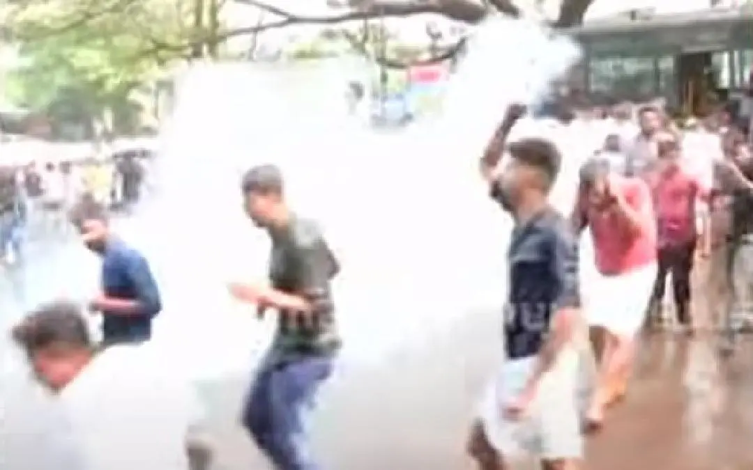 The Youth Congress protest in Kozhikode | Photo: Screengrab/Mathrubhumi News