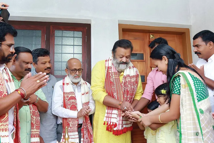 Actor Suresh Gopi MP keeps his word, builds house for Kerala’s daughter-in-law from Assam