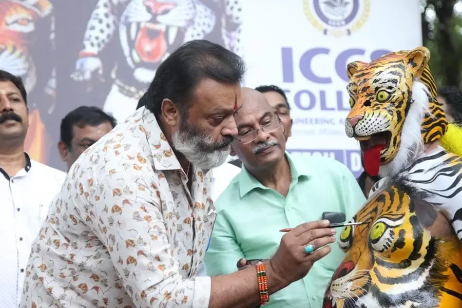 Suresh Gopi joins 'Pulikali' artistes for ‘Meyyezhuth’ ceremony in Thrissur