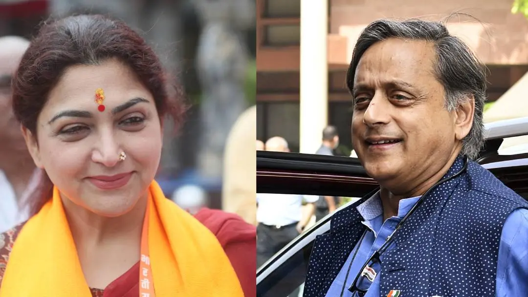 Khushbu Sundar, Shashi Tharoor | Photo: Sabu Scariachen, ANI