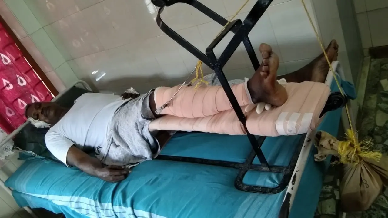 Former IPS officer K Radhakrishnan at a private hospital in Thrippunithura.