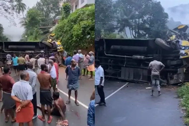 12 Sabarimala pilgrims injured in bus accident at Erumely