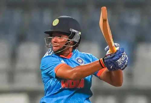 Mumbai: Indian batter Richa Ghosh plays a shot during the second ODI match between India Women and Australia Women, at the Wankhede Stadium in Mumbai, Saturday, Dec. 30, 2023. Photo: PTI