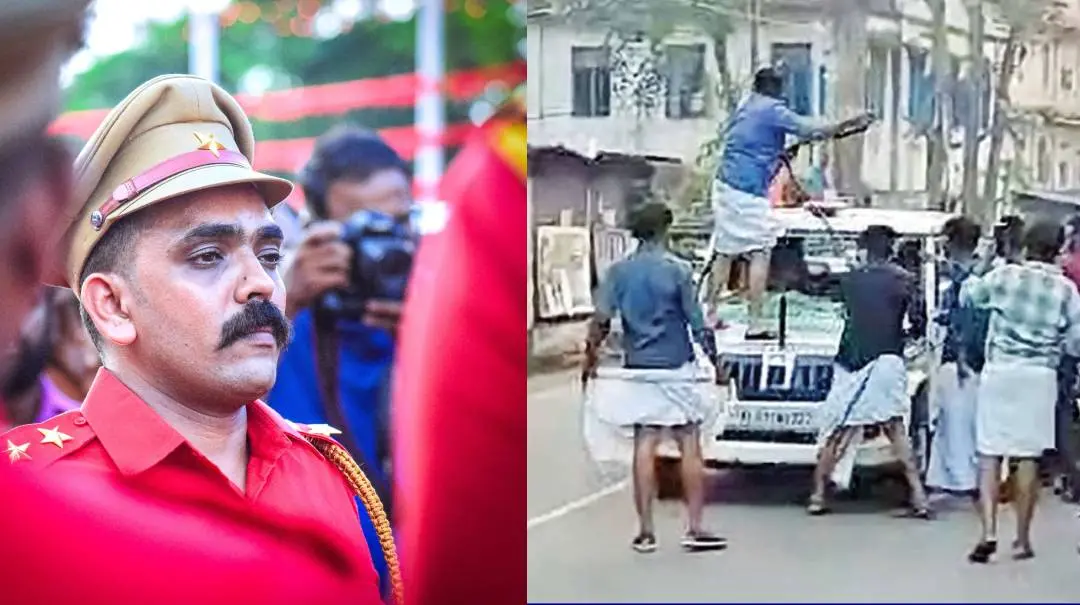 നിധിൻ പുല്ലൻ, പ്രവർത്തകർ ജീപ്പ് തകർക്കുന്ന ദൃശ്യങ്ങൾ | Photo: www.facebook.com/nidhin.pullan, Screengrab