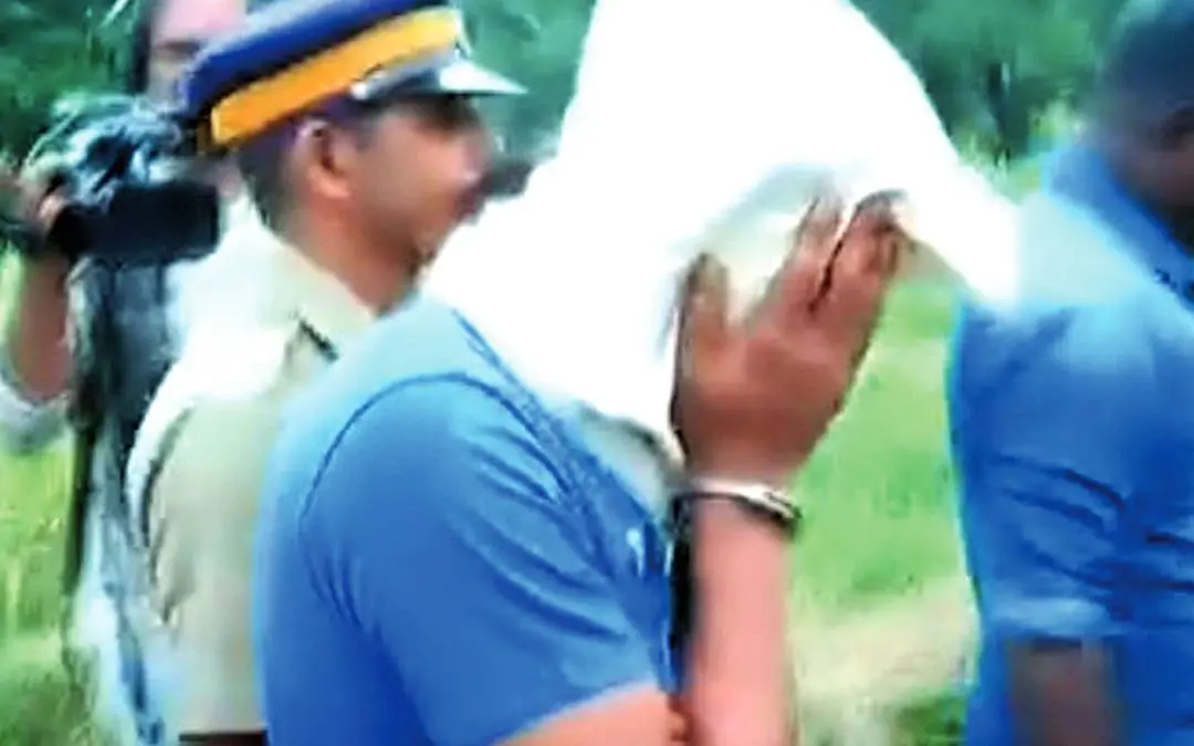 Firdous being taken for evidence collection. Photo: MBI