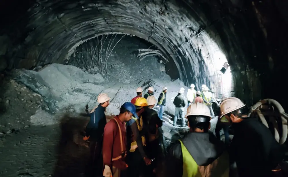 An under-construction tunnel from Silkyara to Dandalgaon collapsed in Uttarkashi | ANI