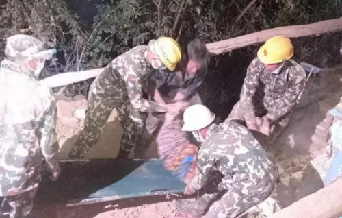 Jajarkot: Nepali Army personnel conduct a rescue operation after an earthquake that killed at least 128 people and injured several others, in Nepal's Jajarkot, Saturday, Nov. 4, 2023. (PTI Photo)