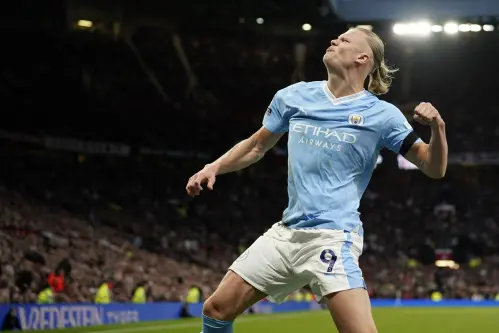 Haaland strikes twice as City thump United in Manchester Derby