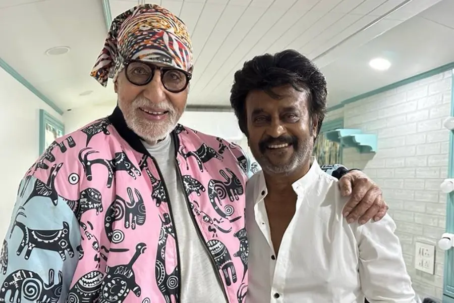 Rajinikanth drops pic with 'mentor' Big B, says heart thumping with joy