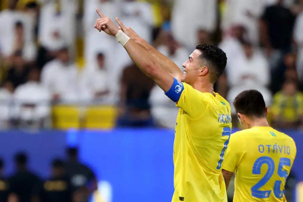 Cristiano Ronaldo celebrates after scoring a goal | AFP
