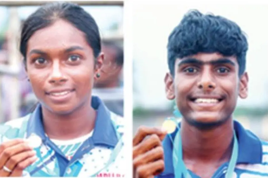 Mathrubhumi gold medal for star athletes M. Jyothika and J. Bijoy