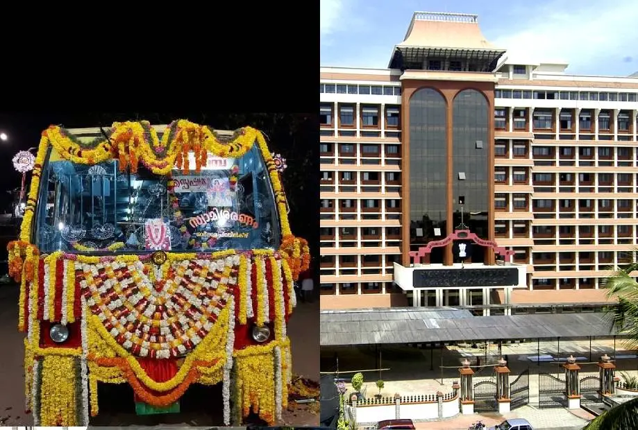 From (R) Kerala HC and a decorated pilgrimage vehicle.