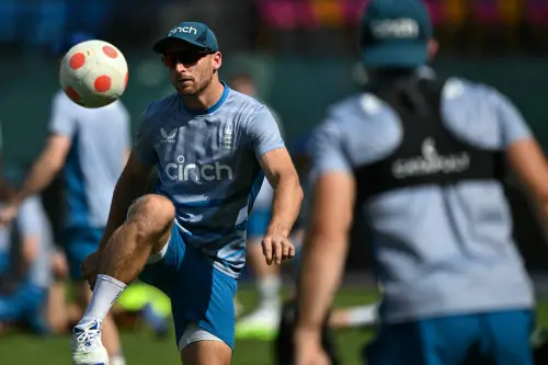 England's captain Jos Buttler takes part in a practice session at the Himachal Pradesh Cricket Association Stadium in Dharamsala on October 8, 2023, ahead of the 2023 ICC Men's Cricket World Cup one-day international (ODI) match bewtween England and Bangladesh. Photo: AFP