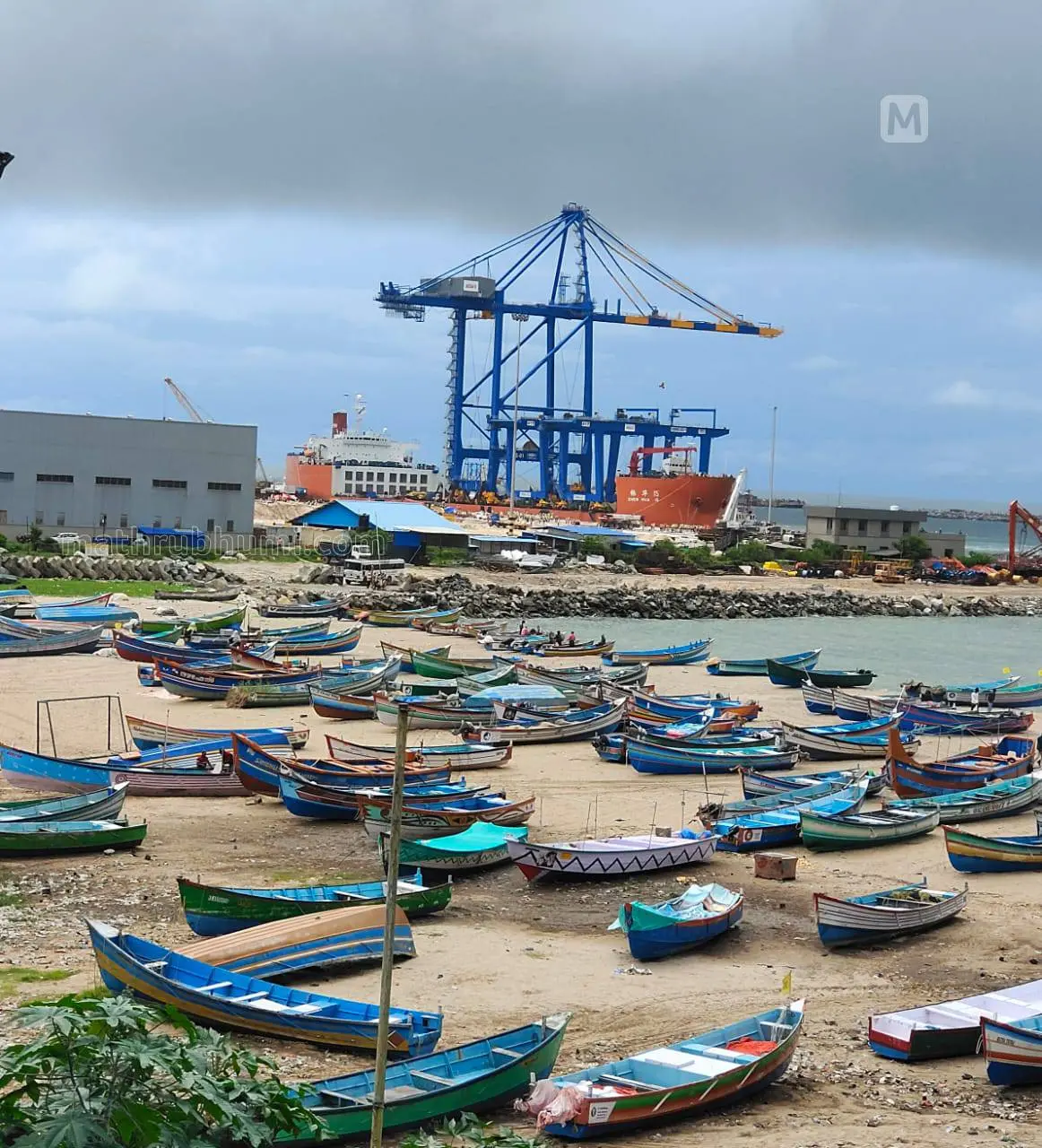 First vessel carrying cranes arrives at Vizhinjam Port | Photo: Mathrubhumi / B Muralikrishnan
