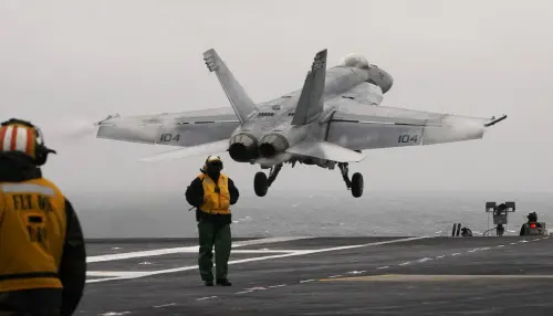 An F/A-18 E is launched from the deck of the aircraft carrier USS Gerald R. Ford during flight deck operations  AP Photo (File)