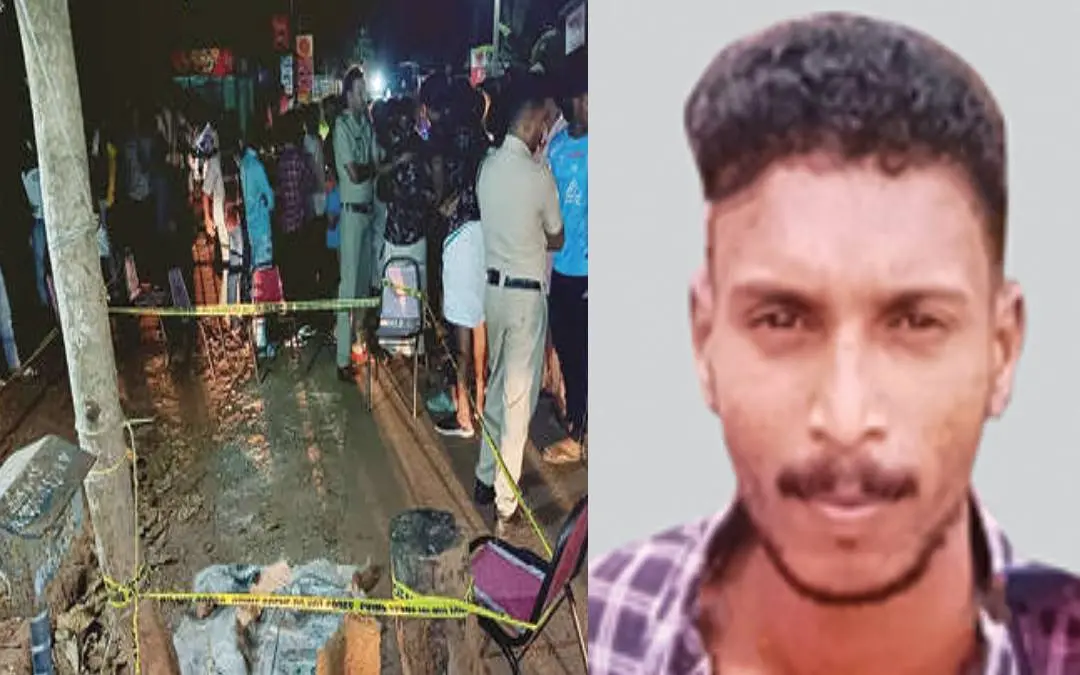 The murder scene, deceased Prajith