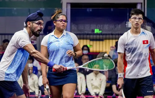 Dipika Pallikal and Harinder Pal Singh Sandhu. Photo: PTI