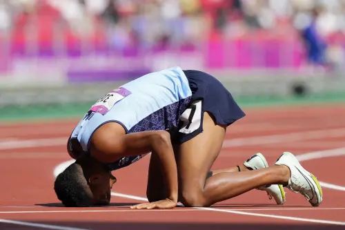 India's Mohammed Afsal Pulikkalakath reacts after finishing his men's 800-meter heat at the 19th Asian Games in Hangzhou, China, Monday, Oct. 2, 2023 | Photo: AP/PTI