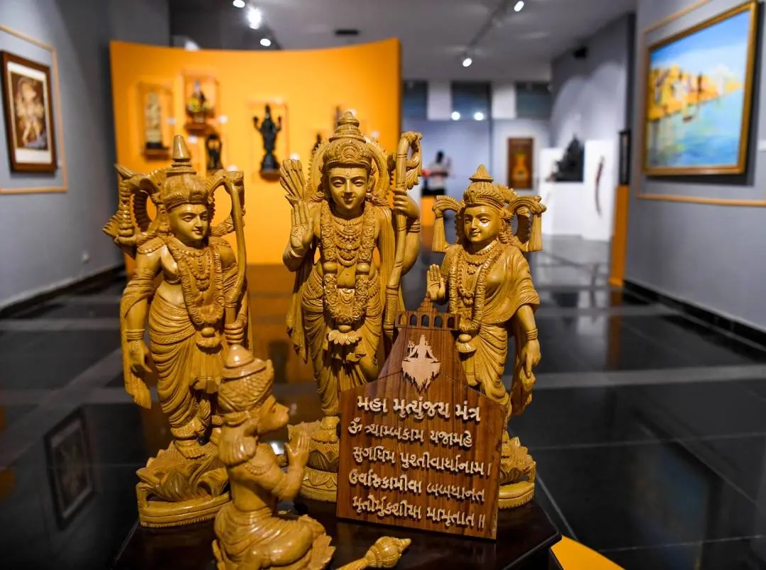 Memento presented to Prime Minister Narendra Modi kept at National Gallery of Modern Art during its e-auction in New Delhi | Photo: ANI