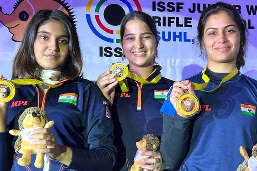 Indian trio shoots gold in women's 25m pistol event