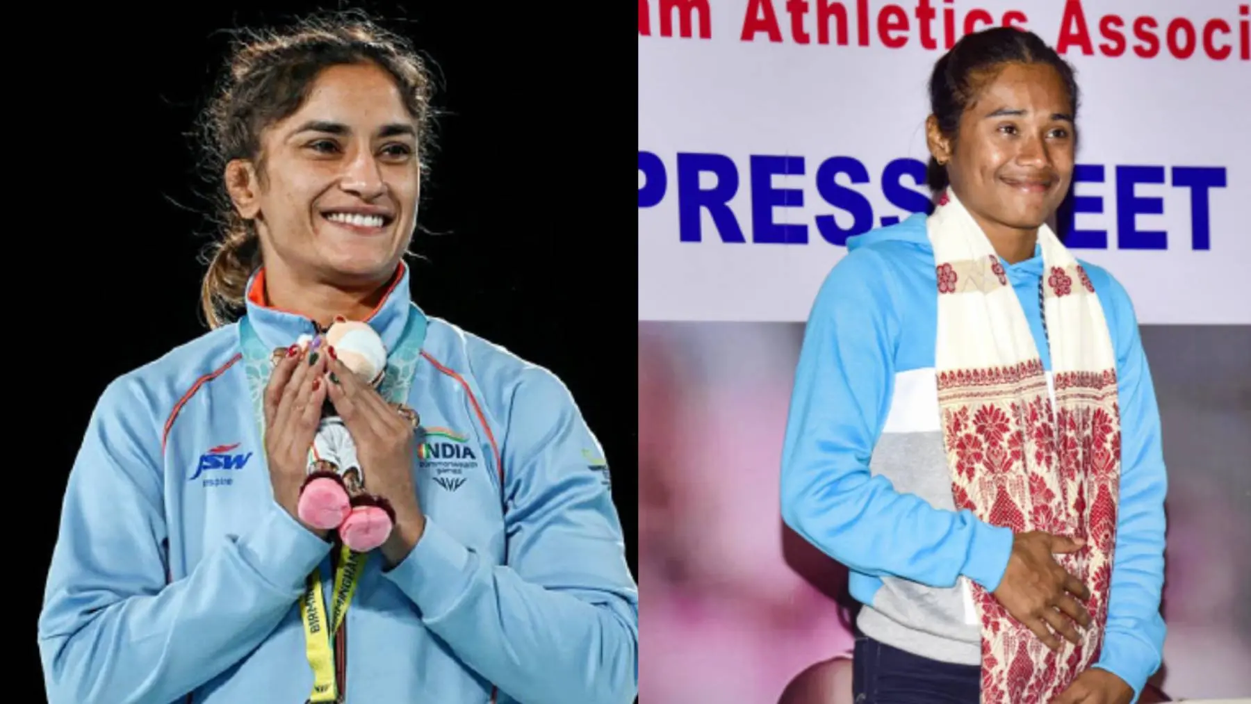 From (R) Hima Das, Vinesh Phogat. (Agencies)