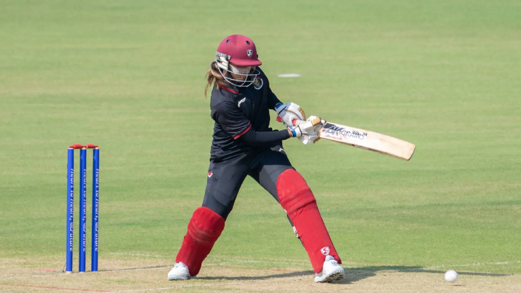 Indonesian batter playing a shot during the match. Photo: X