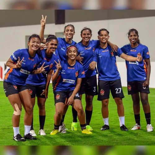 Gokulam Kerala FC women team players. (File Photo)