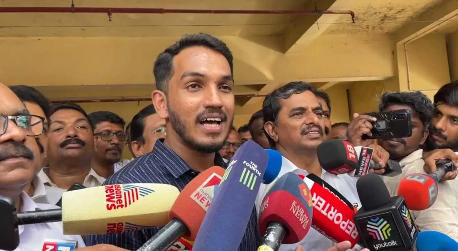 Jaick C Thomas addressing the media after submitting his nomination papers. | Photo: Screengrab