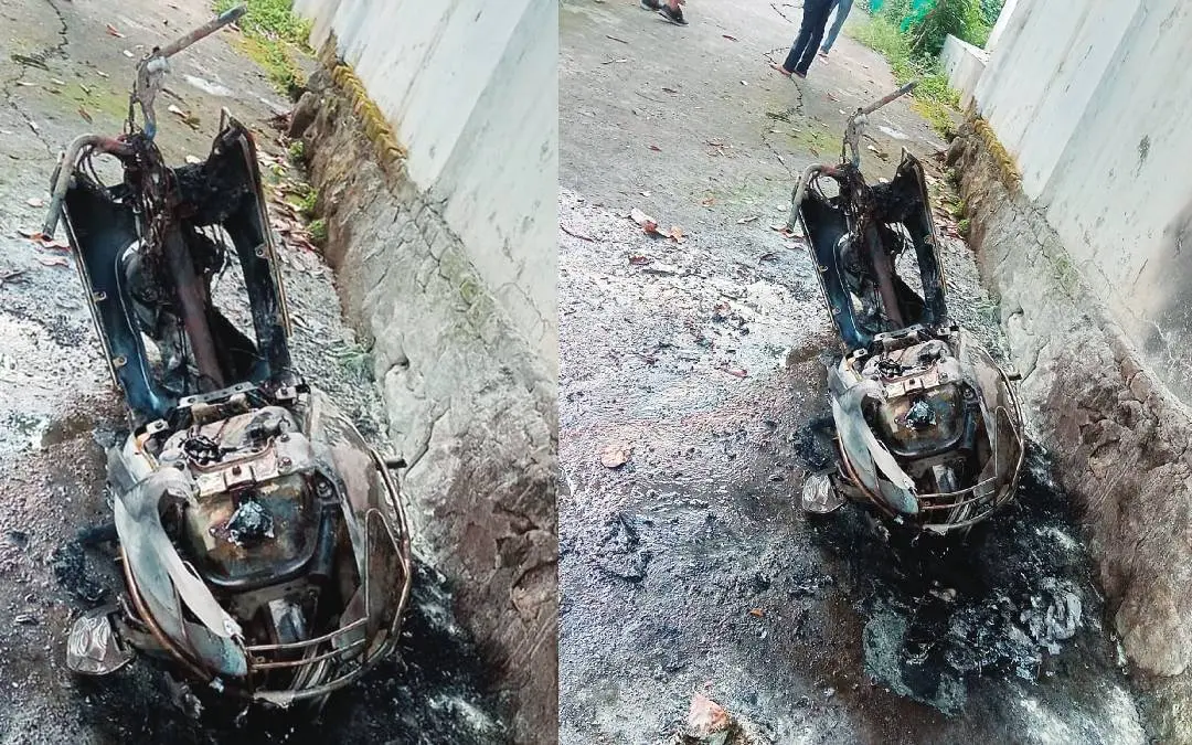 The charred scooter
