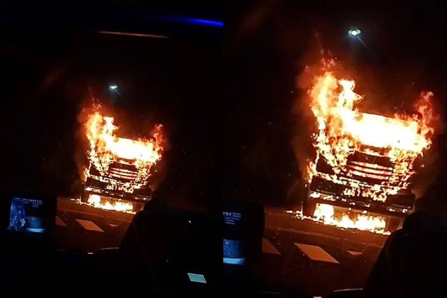 Container lorry catches fire on Thamarassery ghat road, traffic disrupted