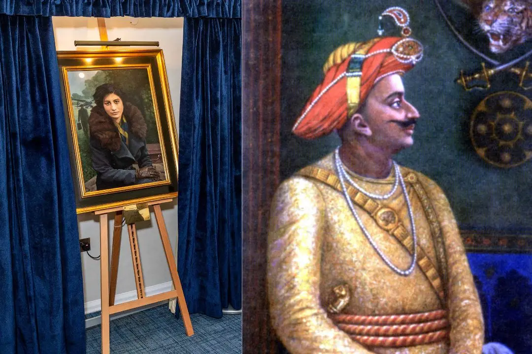 Portrait of British Indian spy Noor Inayat Khan-t Tipu Sultan | Photos: PTI, Mathrubhumi
