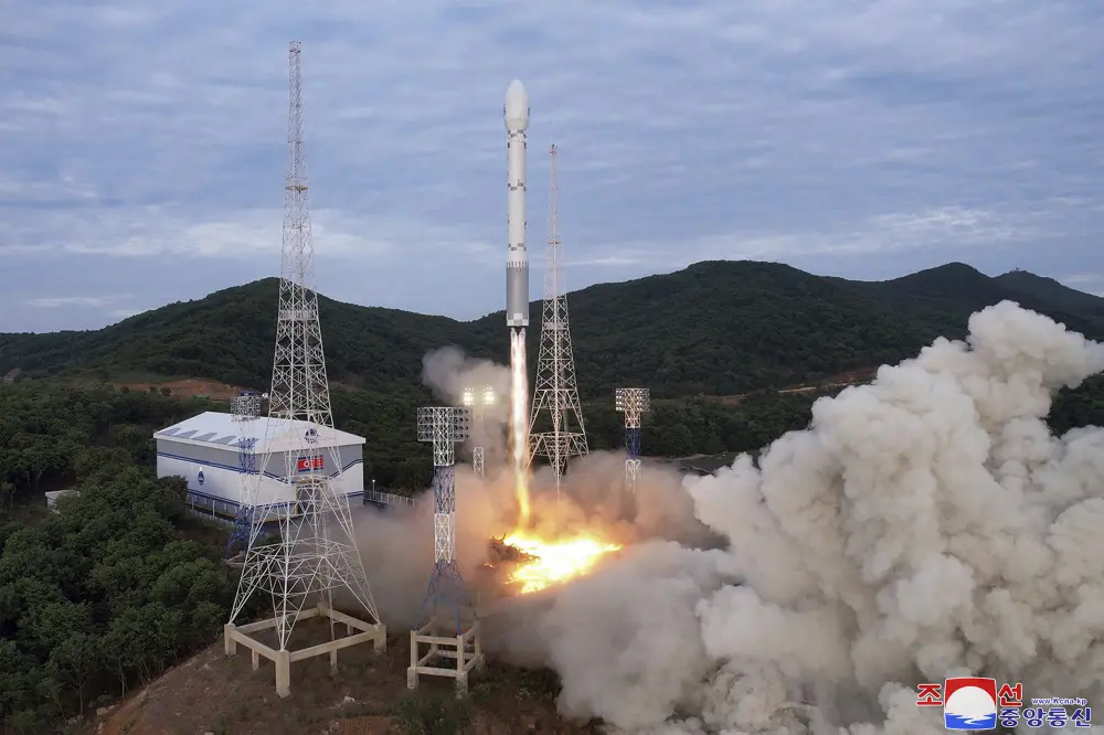 Launch of the newly developed Chollima-1 rocket of North Korea carrying the Malligyong-1 satellite | AP