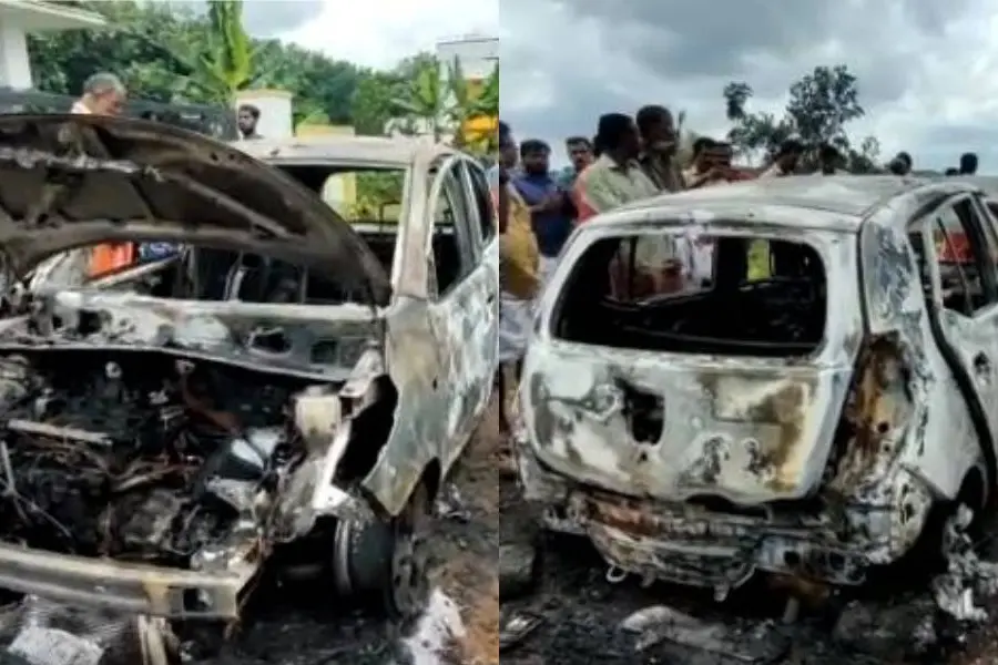 Moving car catches fires in Kottayam, man suffers burn injuries