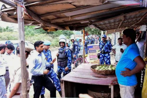 Gurugram: Gurugram Deputy Commissioner (DC) Nishant Kumar Yadav interacts with slum dwellers after the recent communal violence in Haryana's Nuh district, in Gurugram, Saturday, Aug. 5, 2023. (PTI Photo)