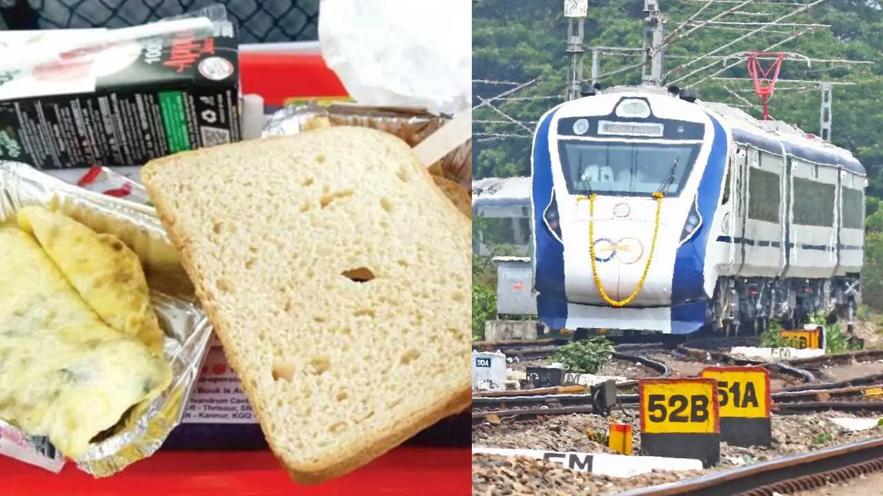 Breakfast served in Vande Bharat train.