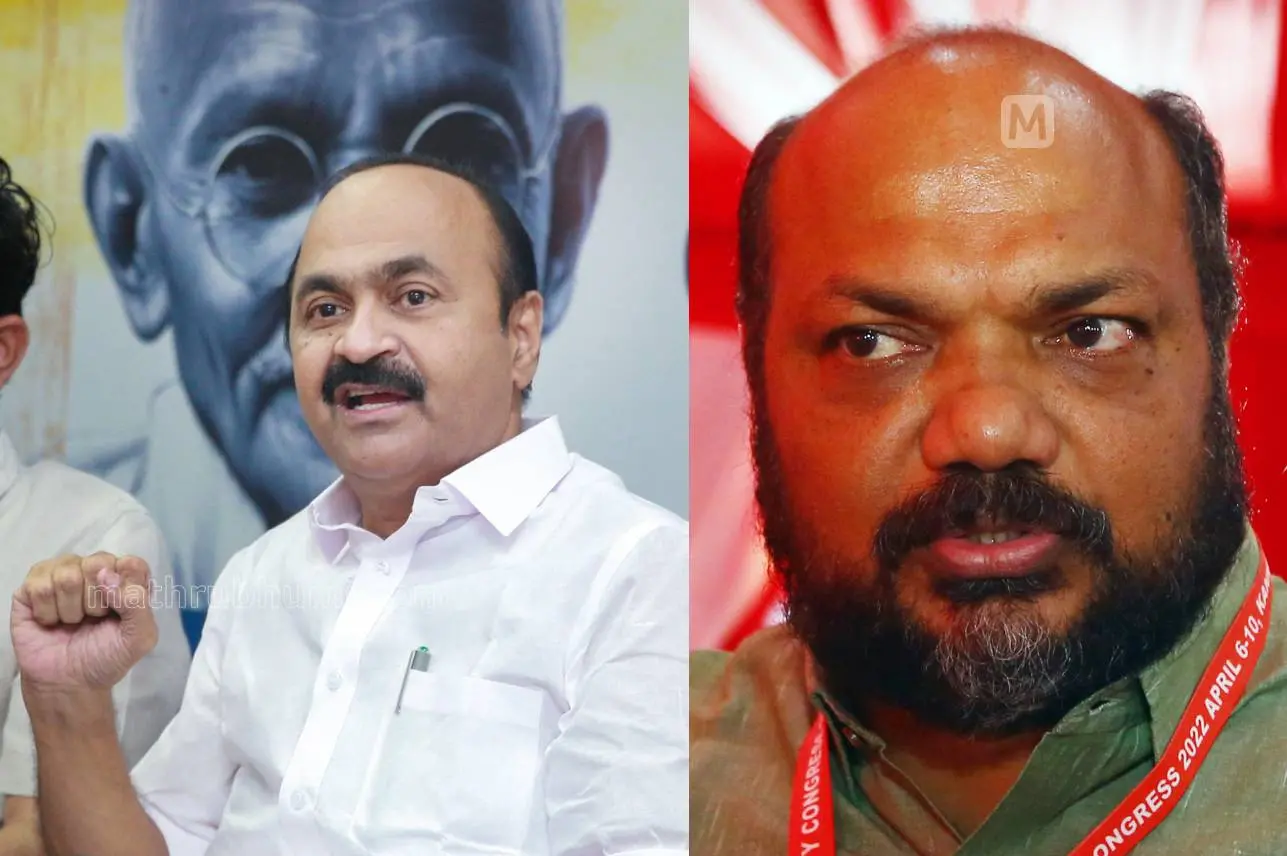 Opposition leader VD Satheesan and minister P Rajeev. Photo: Mathrubhumi Archives
