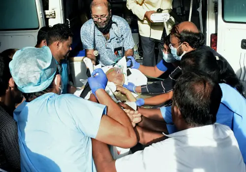 Former West Bengal Chief Minister Buddhadeb Bhattacharjee being taken to hospital following breathing complications, in Kolkata on Saturday | Photo: ANI