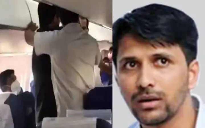 Visual of protest inside flight-Farzeen Majeed